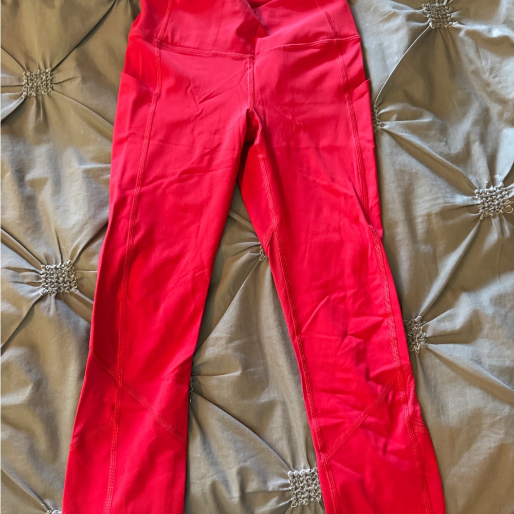 Lululemon Athletica Red Crop Leggings